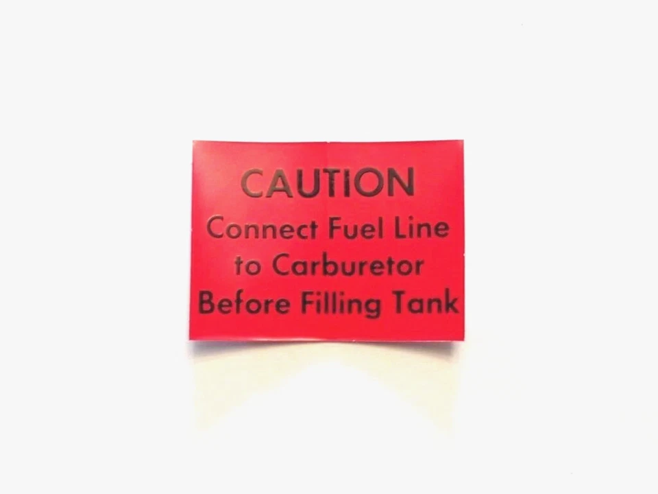 NOS 1971-75 Rupp Mini Bicicleta Precaución Conexión Línea de Combustible Calcomanía - Roadster Scrambler Foto 1 de 1