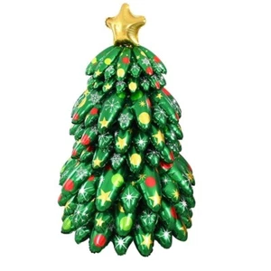 4D Christmas Tree Balloon Large Standing Foil Balloon 47.8" Office Party Decor - Picture 1 of 8