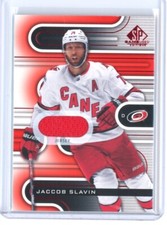 2022-23 JACCOB SLAVIN UPPER DECK SP GAME USED #116 RED JERSEY RELIC!!