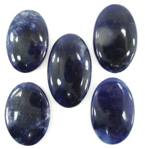 175.80 Ct Natural Blue Sodalite Loose 34-39 mm Gemstone Cab 5 Pcs Lot Stone-2144 - Picture 1 of 2
