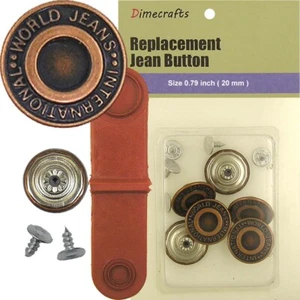 20 mm nähenfrei Ersatz Jeans Tack Tasten (5F015) 6 CT mit Werkzeug - Bild 1 von 5