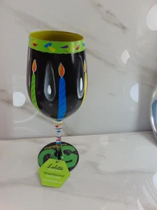 Lolita "50 and Fabulous"  Hand Painted 15 oz. Collector's Love My Wine Glass NWB - Picture 1 of 5