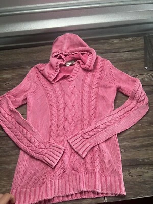 Tommy Bahama T Shirt Hoodie Women Small Coral Pink Sweater Long Sleeve - Image 1 of 4