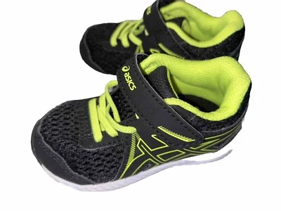 Asics Contend 7 Bebé/Niño Pequeño EE. UU. Talla 5 Zapatos para Correr Caminar - Negros/Verdes Usados en Excelente Condición Foto 1 de 4