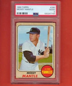 1968 Topps #280 Mickey Mantle PSA 2 Good New York Yankees #32600 - Bild 1 von 2