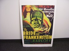 Vintage Universal Monsters Bride of Frankenstein 1 Sheet Movie Poster 27" x 41"
