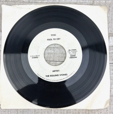 7" The Rolling Stones - Fool To Cry - US RS 19304 White Label Promo 45 Record - Image 1 of 4