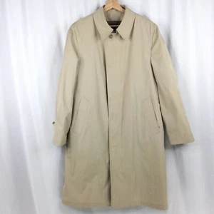 VTG London Fog Mens Maincoats Trench Coat Sz 42R Beige Faux Fur Removable Lining - Picture 1 of 9