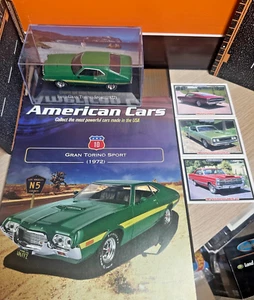 DeAgostini Scala 1/43 Car American Muscle Magazine Cards 1972 Gran Torino Coupè - Foto 1 di 11