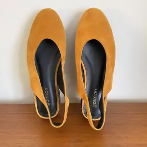 GORMAN ~ Mustard SUEDE Leather SLIP ON Slingback SHOES Size 38 ~ Gently Worn - Picture 1 of 15