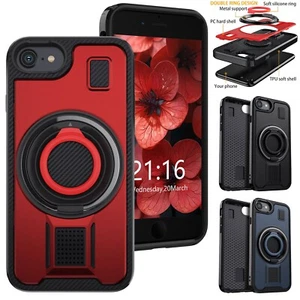 For Apple iPhone SE 2022/2020 Hard Kickstand Phone Case Ring Stand Holder Cover - Picture 1 of 30