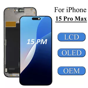 Lotto gruppo ricambio touch screen display LCD touch screen 6,7" OLED per iPhone 15 Pro Max - Foto 1 di 8