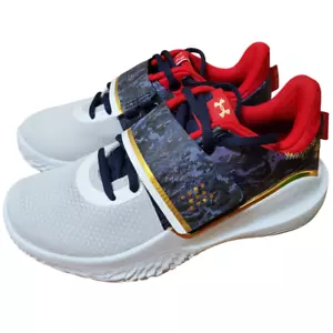 Under Armour UA Flow FUTR X Men 4.5 Women 6 Basketball Shoes Navy Camo Red Gold - Picture 1 of 6