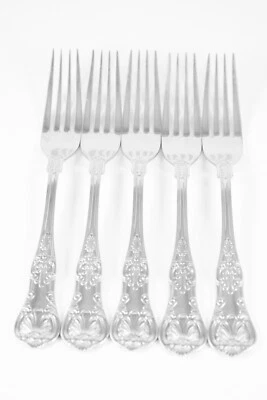 Lote 5 Tenedores de Cena Towle Hotel Roseta Brillante Acero Inoxidable 18/10 Como Nuevo Foto 1 de 4