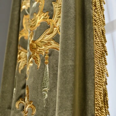 luxury palace embroidered velvet thick coffee cloth curtain valance drape C131 - Image 1 of 4