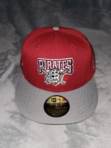 NEW ERA 59 FIFTY MLB PITTSBURGH PIRATES BRICK HOUSE FITTED HAT SZ 7 5/8 MENS RED - Picture 1 of 9