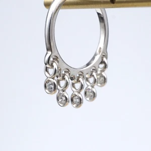 18k Dior Diamond Ring Coquine White Gold Dangle Fringe Size 5 RG4577 - Picture 1 of 7