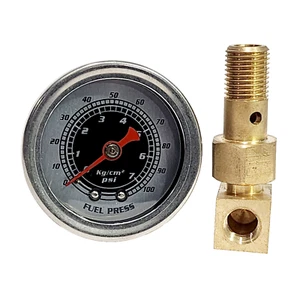 HONDA ENGINE FUEL PRESSURE LIQUID FILLED GAUGE KIT BLACK FOR B20 B16 B18 D16 D15 - Picture 1 of 6