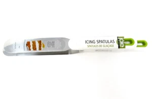 Spatula Set 2 Pc Icing stainless steel offset & straight green white handle - Picture 1 of 4