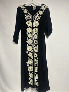 A&A Clothing Inc schwarzes Maxikleid Stickerei Medium - Bild 1 von 8