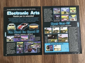 Need For Speed 4 IV Spanish Magazine Game Preview Print Ad EA Racing Cars Fast - Picture 1 of 2