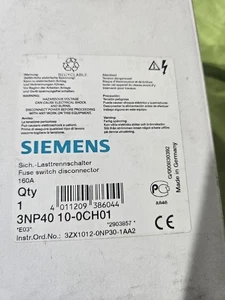 1 x Siemens Sicherungs-Lasttrennschalter 3NP40 10-0CH01 Neu/Ovp New Old Stock - Bild 1 von 3
