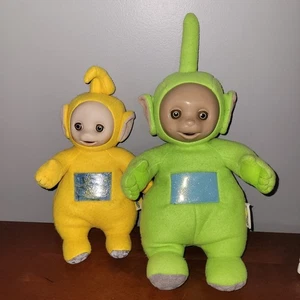 Vintage 1998 Playskool Teletubbies Laa-Laa Yellow Plush Dipsy Green - Picture 1 of 17