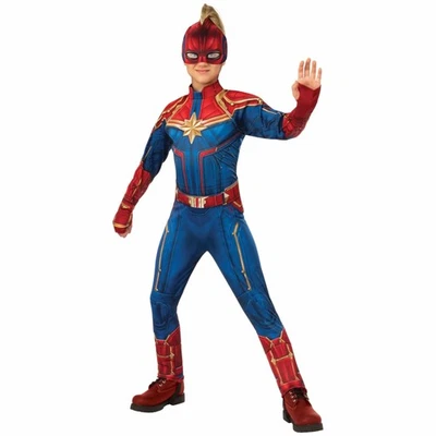 Captain Marvel Deluxe Avengers Superhero Book Week Child Girls Costume - Image 1 of 2