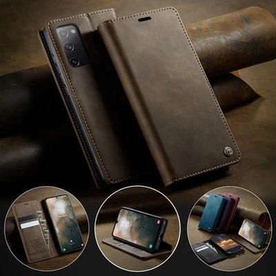 Genuine Leather Wallet Case Card Flip Cover for Samsung A12/A13/A14/A15/A16/A17 - Image 1 of 4