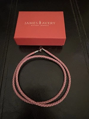 Gargantilla/collar con cordón de cuero rosa James Avery 19,5” (pulsera disponible) RARO retirado Foto 1 de 4