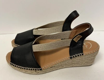 Toni Pons Zapatos Mujer Talla 40 Negro Cuña Alpargata Sandalias Cordones España Foto 1 de 4