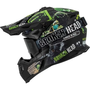 Casco Supermoto Y Motocross Resolution Verde Con Gafas MX Regulator Sc - Imagen 1 de 16