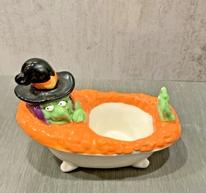 Candelabro de baño de bruja de cerámica de Halloween y cuchara de momia para descansar baratija o jabón Di - Imagen 1 de 12