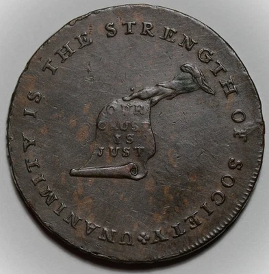 (c1790's) Kentucky Token - Lancaster Edge - US Colonial Copper Coin - Image 1 of 4