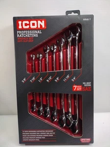 Icon Spezialeinsätze Schraubenschlüssel-Set Anti-Rutsch-Griff WRAS-7 7-teiliges Set SAE - Bild 1 von 5