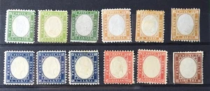 Sardinia Italy stamps 12 on stock card 1854 - 63 (HcD62) - Bild 1 von 3
