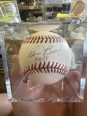 Tom Browning Signed ONL - 9-16-88 Perfect Game Baseball W/case - Image 1 of 4