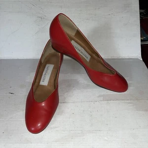 Vintage Naturalizer Red Leather Pump High Heel Size 7 - Picture 1 of 10