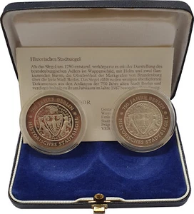 DDR 1987 20 Mark Stadtsiegel Satz 2 Münzen 750 Jahre Berlin PP A Silber J. 1617 - Bild 1 von 7