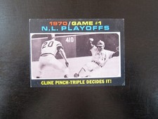 1971 Topps # 199 Ty Cline NL Playoff Game 1 Card (B18) Cincinnati Reds