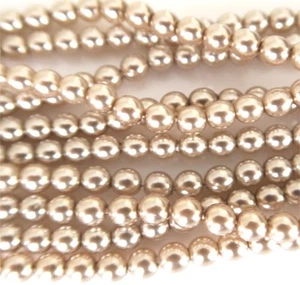 Cocoa Gold 4mm Round Czech Glass Pearl Polished Beads x 25 - Picture 1 of 1