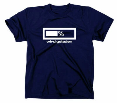 Batteria Per Caricato Divertente T-Shirt Cellulare Thinking Attendere Prego - Immagine 1 di 4