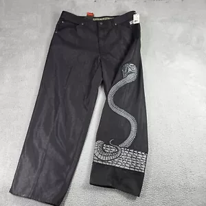 Vintage PellePelle Jeans 42x34 Denim Blue Loose X Baggy Streetwear Y2K Snake - Picture 1 of 15