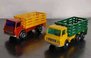 Matchbox 1976 Dodge Series No 4, No 71 SUPERFAST Stake Trucks Red, Yellow NM - Picture 1 of 5