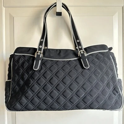 Vera Bradley Negro Microfibra Mujer Bolso de Hombro Cartera Amarillo Margaritas Nuevo Foto 1 de 4