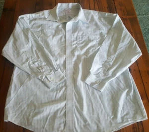 Brooks Brothers "346" 17.5 4/5 Blue & Green Check Non-Iron Men's Dress Shirt - Picture 1 of 7