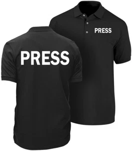 Camisa polo de prensa, NOTICIAS camisa polo de tripulación, camisa de personal, ocupacional, empleado - Imagen 1 de 5