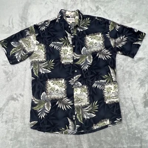 Campia Moda Shirt Mens Sz M Hawaiian Tropical Style Black Short Sleeves Beach - Picture 1 of 9
