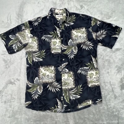 Campia Moda Shirt Mens Sz M Hawaiian Tropical Style Black Short Sleeves Beach - Image 1 of 4