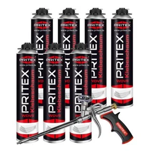 WDVS Klebeschaum Set 7 x 750 ml inkl. Pistole für WDVS-Dämmplatten - Bild 1 von 5